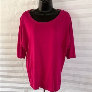Anthology Magenta Scoop Neck Blouse Women’s Size 16-18 3/4 Sleeve Top Plus Size